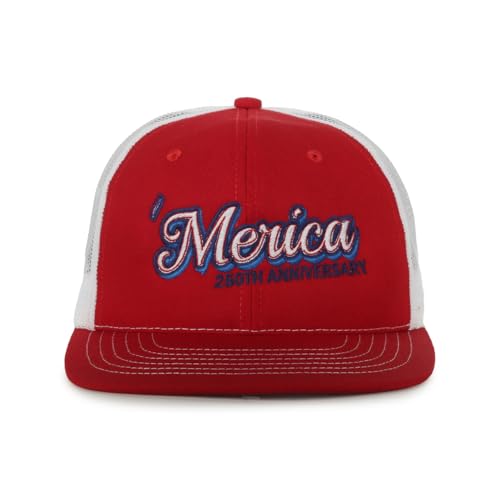 Made in USA Patriotic Trucker Hat American Red Baseball Cap Snapback Mesh Hat for Men Merica 250th Anniversary