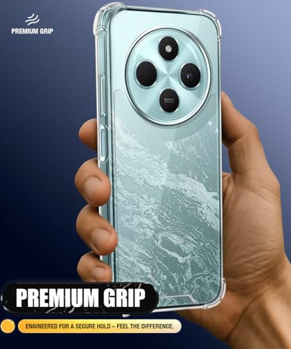 Image of WOW IMAGINE Ultra-Hybrid Clear Back Case for Redmi A4 5G | Poco C75 5G | 14C 5G | Poco M7 | Shockproof Design | Camera Protection Bump | Hard Clear Mobile Back Cover with Cushioned Edges - Transparent