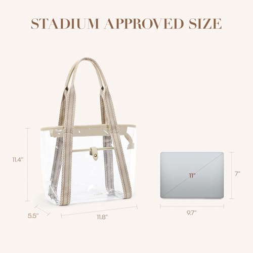 Image of Missnine Clear Bag for Stadium Events, 12x6x12 Approved Clear Tote Bag for Women
