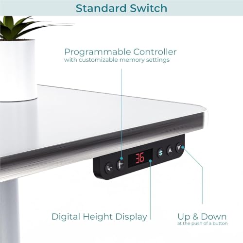Image of VERSADESK 60 inch x 72 inch Electric L-Shaped Corner Standing Desk, Commercial Grade Height Adjustable Sit Stand Workstation, Ergonomic Computer Desk for Home Office, White Frame, White Surface