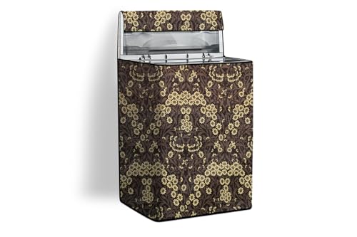 Image of Stylista Top Load Fully Automatic Washing Machine Cover Suitable for Lloyd 6.5 kg, 7 kg & 7.2 kg Floral Pattern Brown