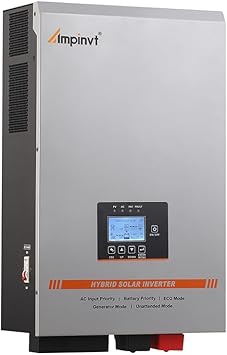 محول طاقة شمسية Ampinvt 6000W من 48 فولت تيار مستمر إلى 120 فولت/240 فولت تيار متردد بمخرج طور مقسم، وحدة تحكم شمسية مدمجة 100 أمبير MPPT، شاحن محول موجة جيبية نقية منخفضة التردد خارج الشبكة، لبطارية ليثيوم جل الرصاص الحمضية