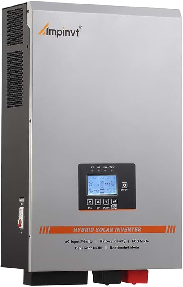 Ampinvt 6000W Solar Inverter 48V DC to 120V/240V AC Split Phase Output, Built-in 100A MPPT Solar Controller, Off Grid Low Frequency Pure sine Wave Inverter Charger, for Lead Acid Lithium Gel Battery