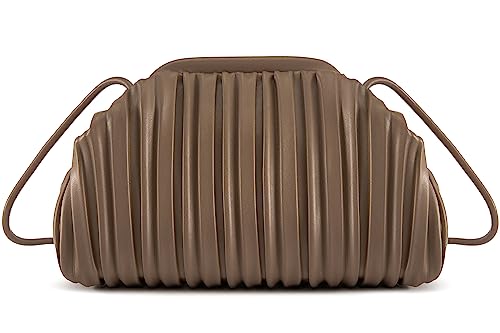 Niueimee Zhou Ruched Dumpling Bag For Women Pu Leather Cloud Handbag Clutch Purse Retro Shoulder Crossbody Bags #TOP7