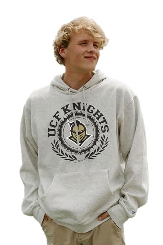 Central Florida Golden Knights NCAA Officially Licensed Hooded Sweatshirt Crest Oatmeal, Large