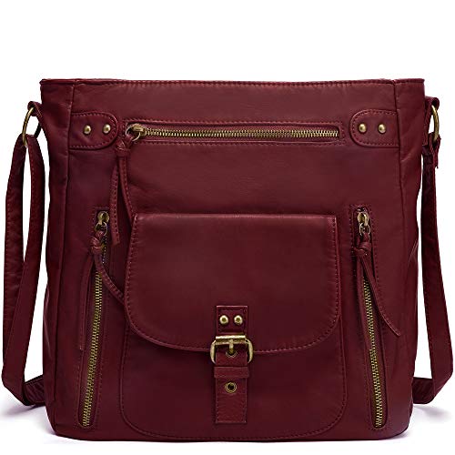 Scarleton Purses For Women, Crossbody Bags For Women, Crossbody Purse, Handbags For Women, Multi Pocket Shoulder Bag Large, H200520, Red-Purple #TOP24