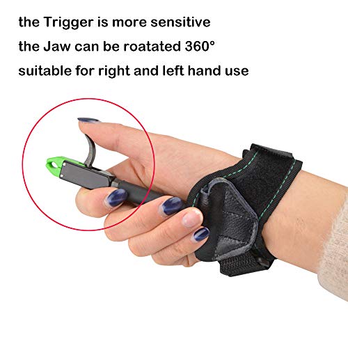 Zshjgjr Archery Bow Release Aid Compound Bow Release Children Release Thumb Trigger Caliper Wrist Release Nylon Strap Quick Release For Youth Practice Training (Green) #TOP1