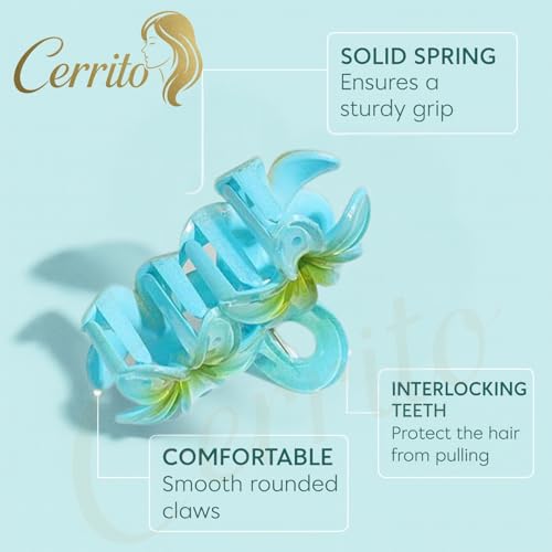 Image of Cerrito 6 Pcs Colorful Flower Hair Claw Clips for Women & Girls, Gradient Lily Design, Strong Hold, Lightweight, Cute & Stylish Hair Accessories for Daily Use, Travel, Gifting, Multicolor