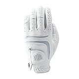 Wilson Staff Damen Golfhandschuh, Grip Plus, Material-Kombi, Größe: M, Linkshand, LLH, weiß, WGJA00101M