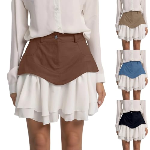 Falda maxi asimétrica plisada de cintura alta y corte elegante 2