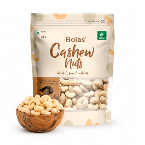 Image of Bolas Whole Cashew Nuts 250g | Kaju Grade W320 | Nutritious & Delicious | Rich in Protein, Magnesium & Phosphorus | Gluten Free | Dry Fruits