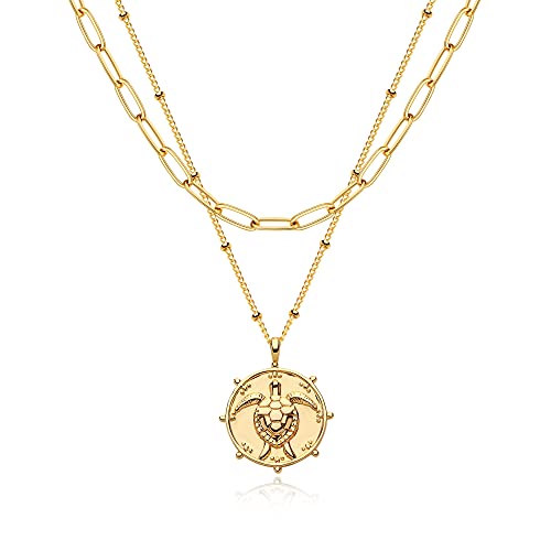 Image of MEVECCO Dainty Pendant Layered Necklaces for Women