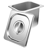 TOYZFRIENDY ステンレス製ビュッフェパン 蓋付き 長方形フードコンテナ 平底安定設計 丸角加工 食品保存用 サービングディッシュ ホテル パーテ