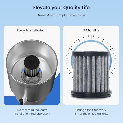 Gravity-Fed Stainless Steel Countertop Water Filtration System 2.25G, Elarisey™ Filtration Technology, Reduces Heavy Metals, PFOA & PFOS, and Meets SGS Standards thumbnail 2