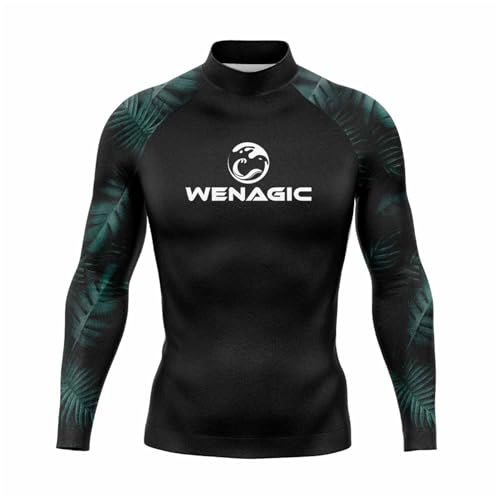 Men's Surf Diving Shirt Long Sleeve UPF 50+ Baselayer Skins Performance Fit Compression Rash Guard Swimsuit Gym Clothes