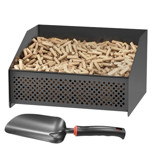 Xtsuen Panier à pellets/granulés bruleur pour cheminée/poele et Exterieur - 30 x 25 x 17 cm - 2,3 kg - Version Mise à Jour