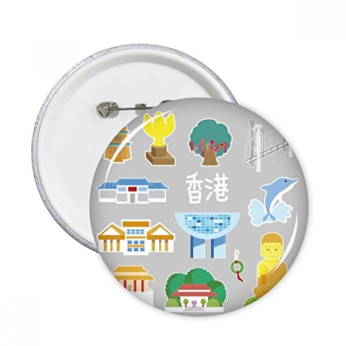 Badge bouton Hong Kong Chine XL pour customiser un vêtement fade ou sac uni