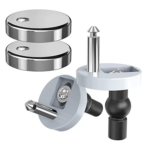 Quick Release Toilet Seat Fixings Ancable Toilet Seat Fittings Toilet Seat Hinge Replacement for WC Toilet Blind Holes 2 Pack Silver Special Insert Pin