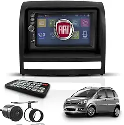 Kit Central Multimídia Mp5 2 Din 7" Bluetooth Espelha Dvd Fiat Idea