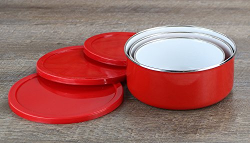 Reston Lloyd 6 Piece Enamel On Steel Bowl Set, Small, Red #TOP2