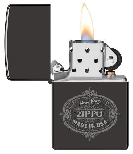 Encendedor Zippo Plaque Negro Alto Brillo miniatura 3
