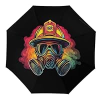 Firemans Firefighter Three Folding Umbrella Portable Automatic Manual Windproof Anti UV Rainbrella for Men Women