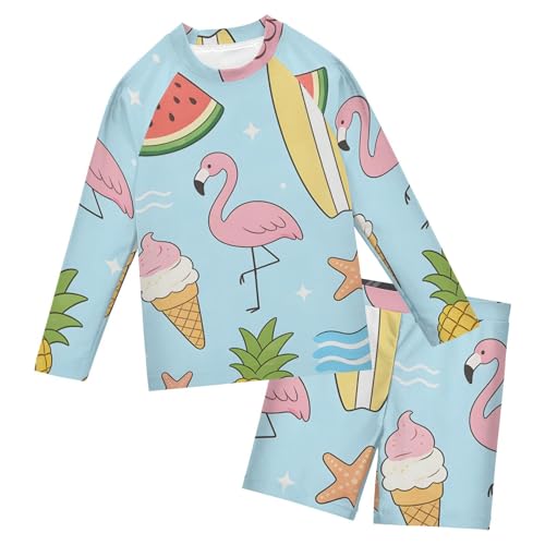 Traje de baño infantil de flamencos para días de piscina y playa en verano
