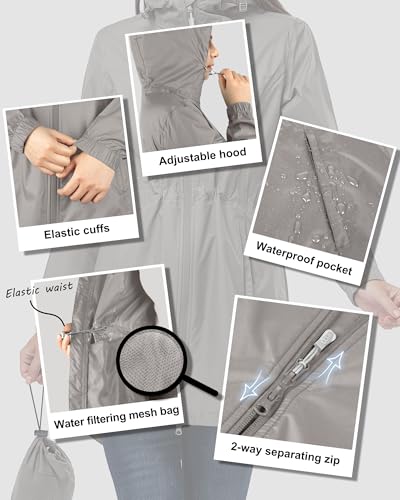 Chaqueta impermeable mujer transpirable chubasquero ligero que repele el viento 5