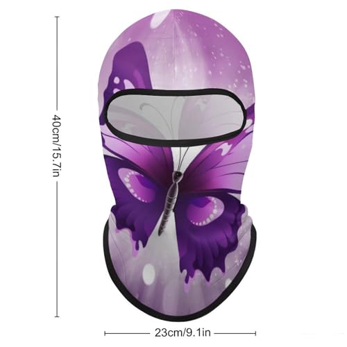 Balaclava Mask for Men Ski Mask for Women Purple Butterfly Full Face Mask Face Cover for Cycling miniatura 2