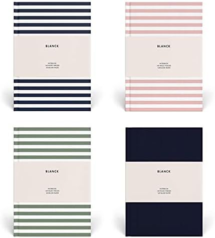 BLANCK  A5 Premium Notebook  Hardcover Journal  Luxury Canvas Bound  Bookmark  Large 15x21cm  Thick Swedish Paper 100gsm  Plain 140 Pages  Sketchbook  Notepad