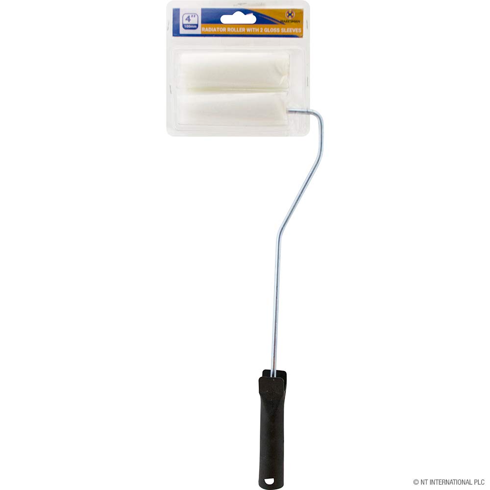 4" Radiator Roller Painting Tool Simulated 100MM 2 Gloss Sleeves Handle Brush