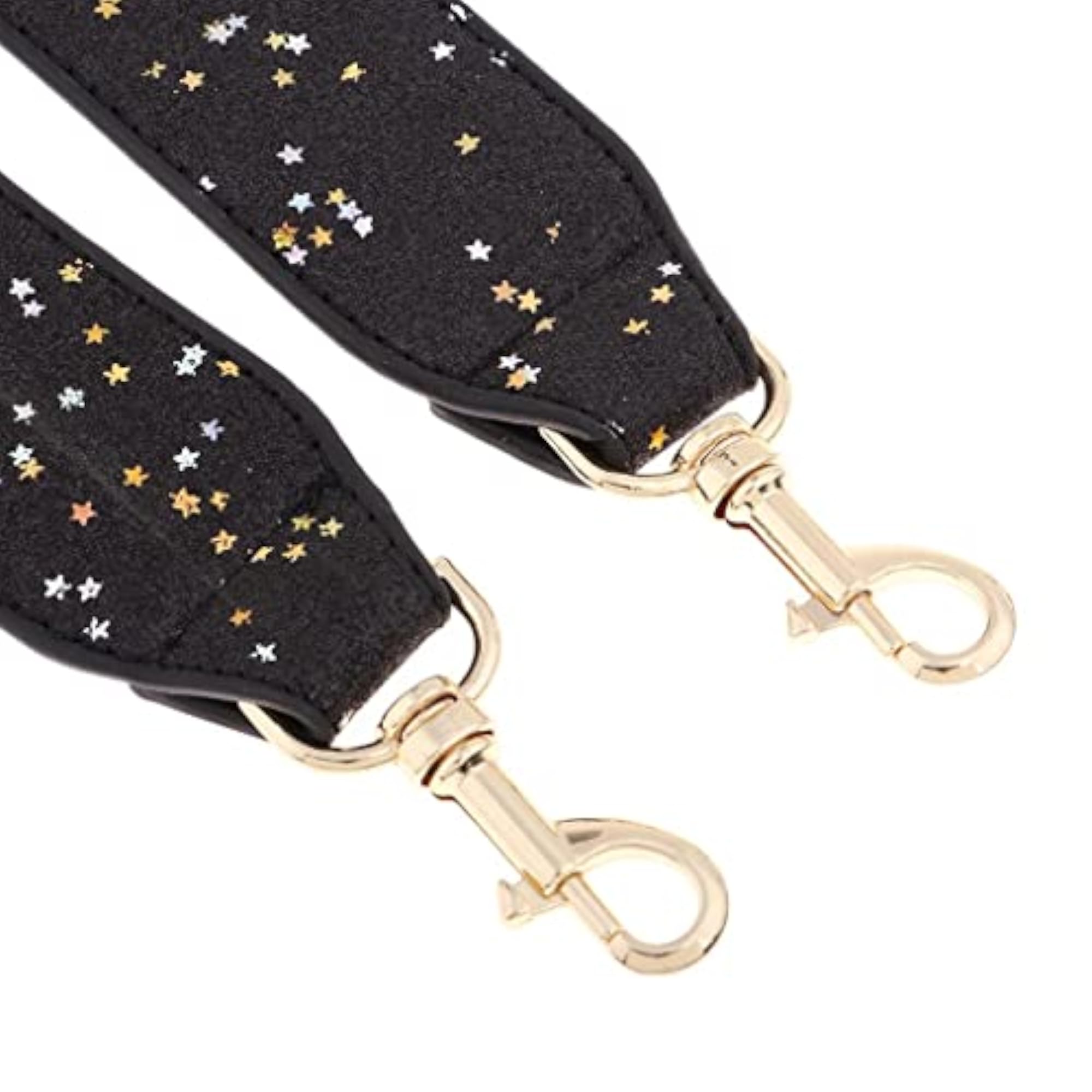 Black PU Leather Shining Star Crossbody Bag Strap Replacement