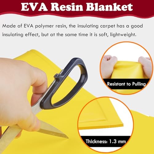 High Voltage Insulation Blanket for Electricians, 0.4kV to 10kV Power Maintenance Mat with 3 Clamps, Durable Resin Cover Cloth, Size 15.7x19.7 inches (40x50cm)