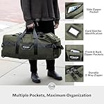 STOVER 80L Rolling Duffel Bag with Wheels, Large Durable Travel Duffle + Toiletry Bag, Heavy Duty, Packable, Foldable with Shoulder Straps- Use as Luggage or Backpack, Men/Women (Green) - Image 5