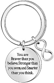 Varieties of Inspiration Keyring Keychain Key Chain Ring for Women Men Birthday Christmas Encouragement Gift (You are Braver)