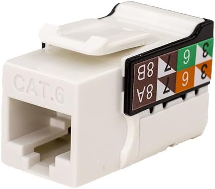 CAT6 RJ45 Keystone Jack, V-Max Series - White Color - (50 pack)
