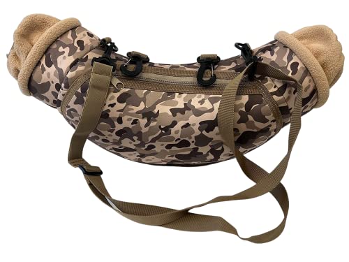 Waterproof Hand Warmer Muff made of Camouflage Neoprene with Waist, Belt Loop or Neck Strap