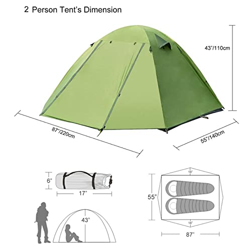 Tente de randonnée imperméable double couche pour la plage