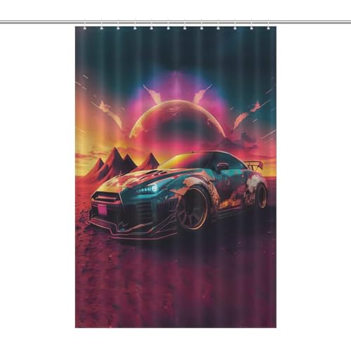 Rideau de douche voiture de sport imperméable 122x183 cm - 7