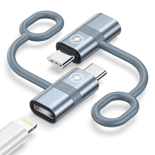 Adaptador Lightning a USB C, 2Pack Adaptador Lightning Hembra a USB-C Macho para iPhone 17 16 15 Pro Max/Pro/Air/iPad, Macbook, Samsung Galaxy S25/24/23/22, Xiaomi, No para Auriculares/Audio/OTG