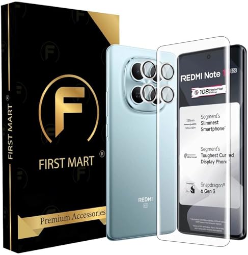Image of FIRST MART Silver Camera Ring Guard Protector for Redmi Note 15 | Tempered Glass with Metal Alloy Rings, HD Clear, Scratch Resistant, Case-Friendly | Pack of 1