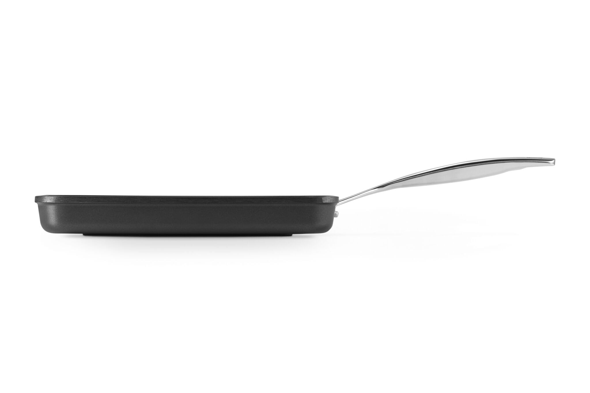 Le Creuset Aluminium-Antihaft Grillpfanne, 28 cm, Mit Rillen, Für alle Herdarten inkl. Induktion geeignet, Anthrazit/Silber, 52102280010201