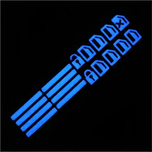 Image of Window Button Stickers, 5pcs Control Switch Luminous Sticker Car Switch Button Trim Cover Sticker Glow in Dark Accessories for Car Door Handle Window Door (Blue)