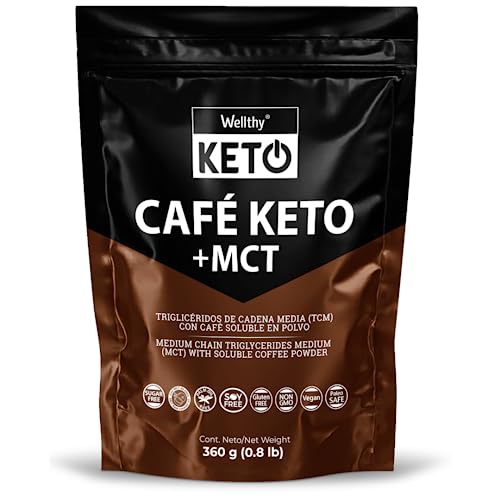 Keto, Café Keto 360g. Café Soluble Adicionado con MCT en Polvo de fácil preparación. Gluten Free, Vegano, Paleo Safe, Non GMO, Sin Azúcar Añadida, Libre de...