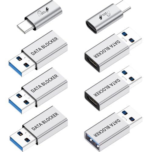 LUARXSIN USB�f�[�^�u���b�J�[�A�_�v�^�[ & USB C�f�[�^�u���b�J�[��p �[�d�p �W���[�X�W���b�L iPhone 15 16 Android�t�H���܂���iPad�p (8�p�b�N �V���o�[ (AA*2+AC*4+CC*2))