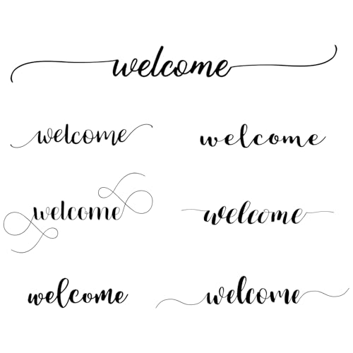 MEFOSS MEFOSS 7PCS Welcome Door Sign Decal Stickers Removable Vinyl Words Sayins Letters Home Sign Decal Art for Front Door Entryway Window Bedroom Classroom Office Door Decorations