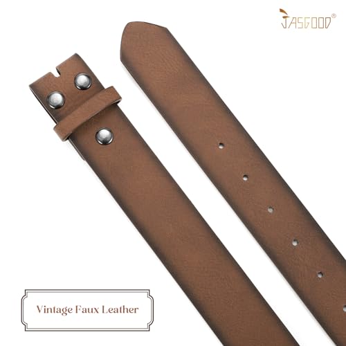 JASGOOD Western Leather Belt Strap for Men without Buckle Engraved Embossed Cowboy Leather Belt Strap 1.5 inch Wide2