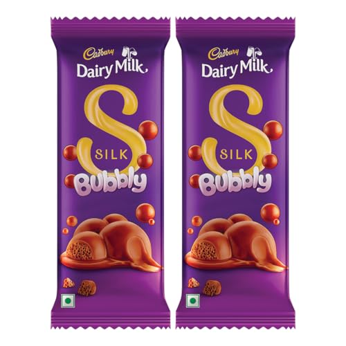 Image of Cadbury Dairy Milk Silk Bubbly Chocolate Bar, 112 g (Pack of 2)