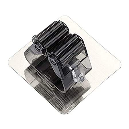 Plastic Wall Mounted Mop & Broom Hanger Holder Organizer (Silver) (1)-image-9
