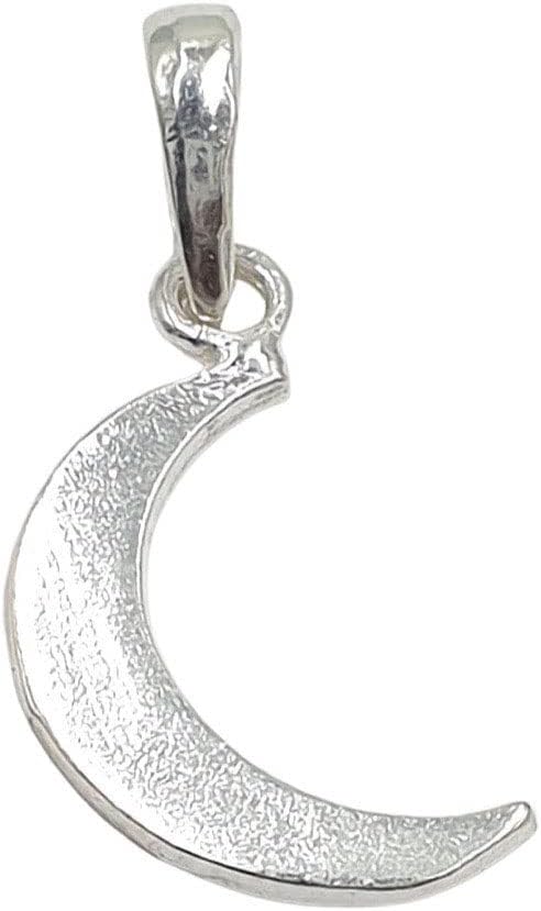Silver Half Moon/Crescent Moon Piece Silver Round Pendant/Locket